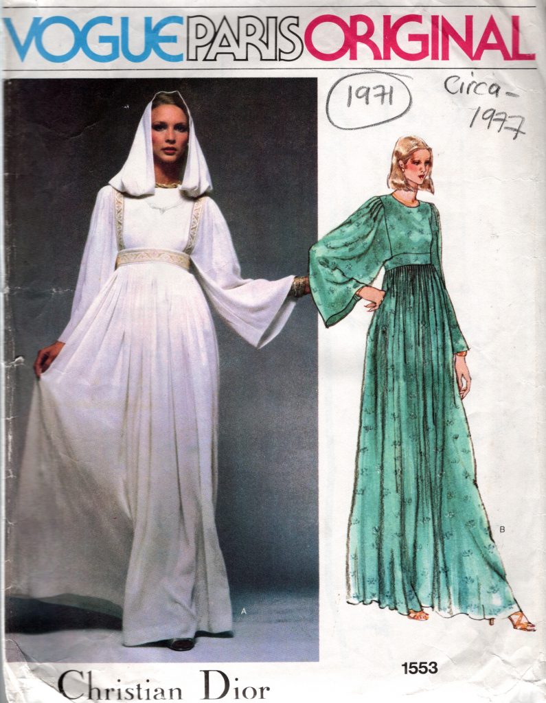 1977 Vintage VOGUE Sewing Pattern B36 Evening DRESS 1971 Christian