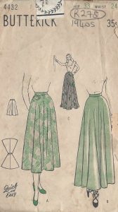 1940s Vintage Sewing Pattern SKIRT W32 R293 The Vintage Pattern Shop