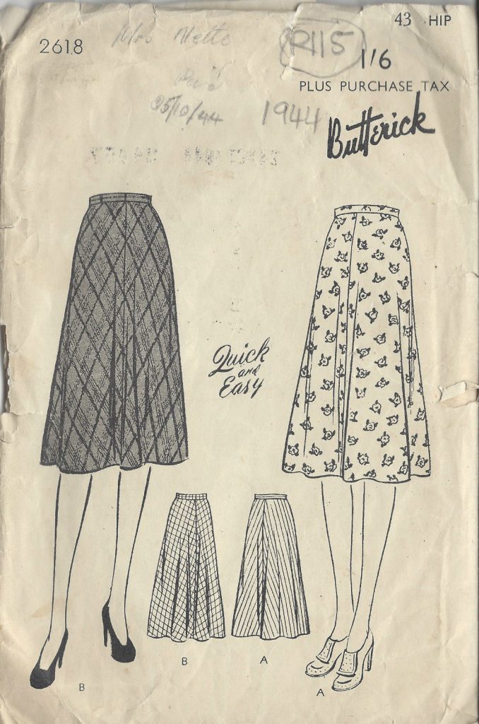 1940s Vintage Sewing Pattern SKIRT W 34 R115 The Vintage Pattern Shop