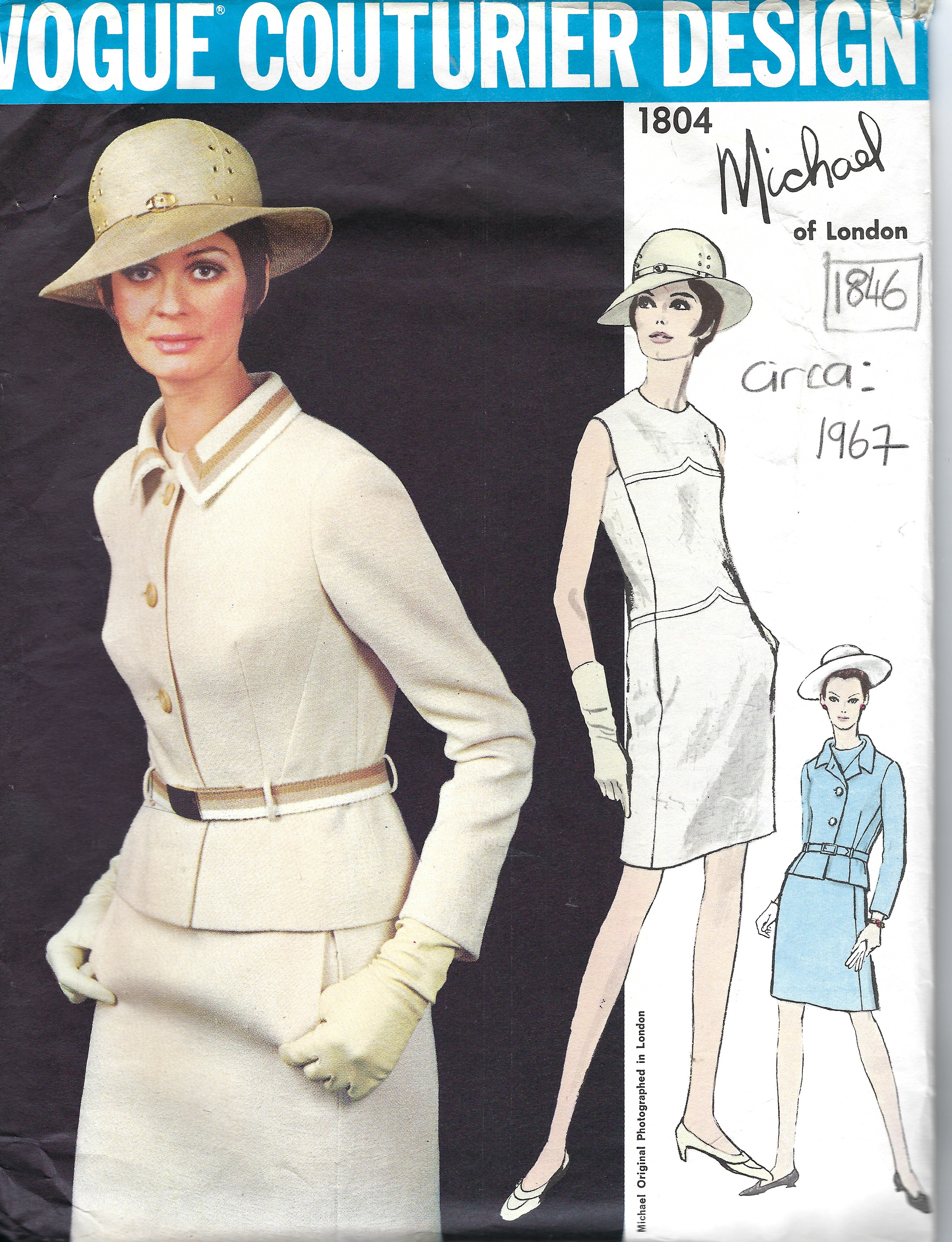 1967 Vintage Vogue Sewing Pattern 6 Dress Jacket 1846 Michael Of London Vogue 1804 The Vintage Pattern Shop