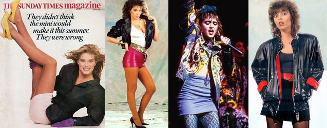 80s Fashion Trends Mini Skirts Strip
