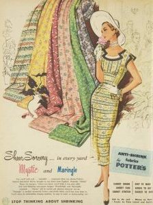 Vintage fabric store prints