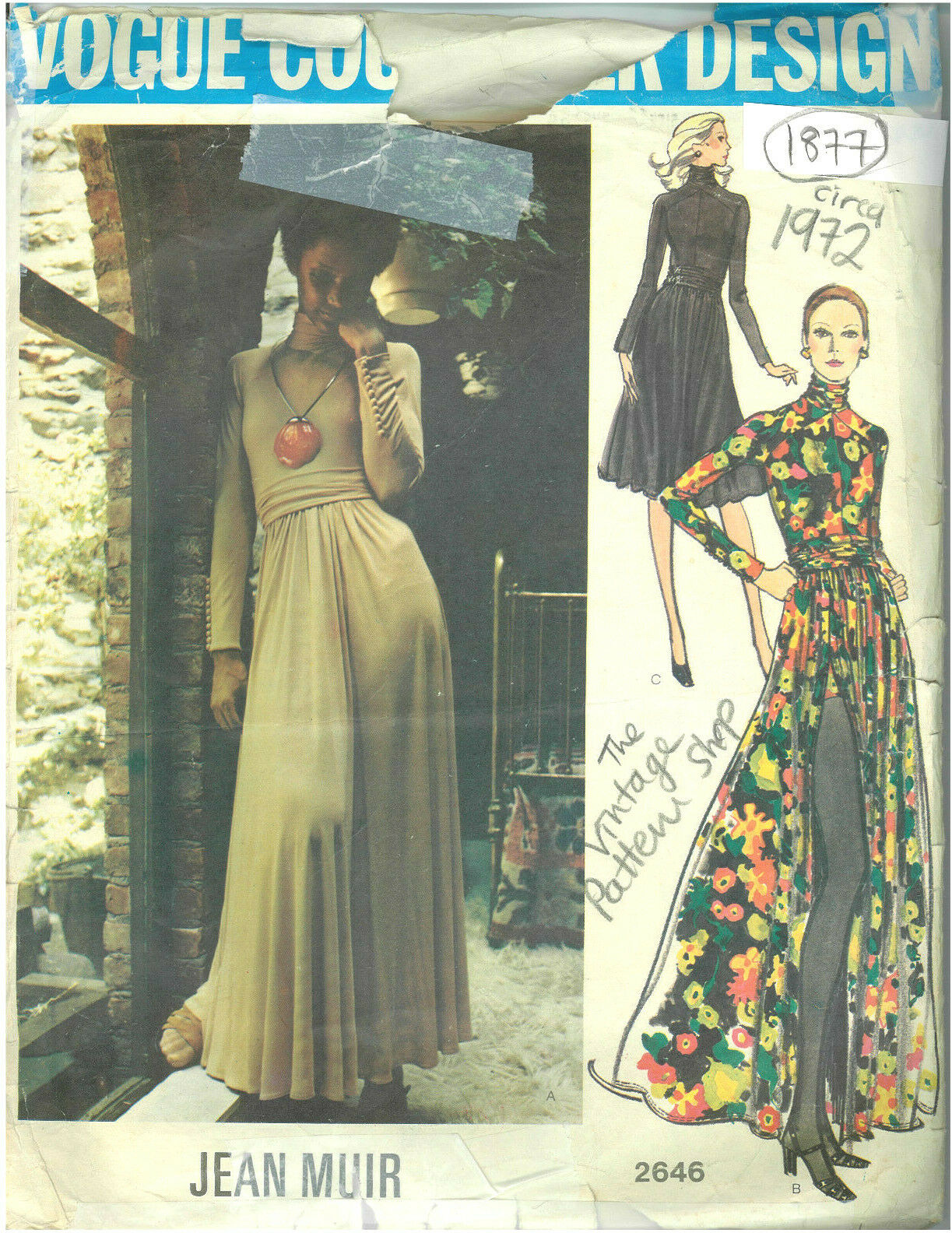Beautiful 1979 FF Vogue Pattern 1474 Top with 3 variations size 32 Jean Muir