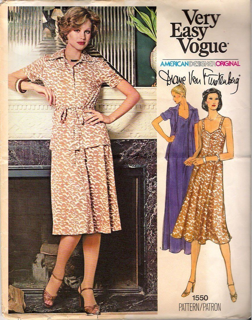 1976 Vintage VOGUE Sewing Pattern DRESS & JACKET 38