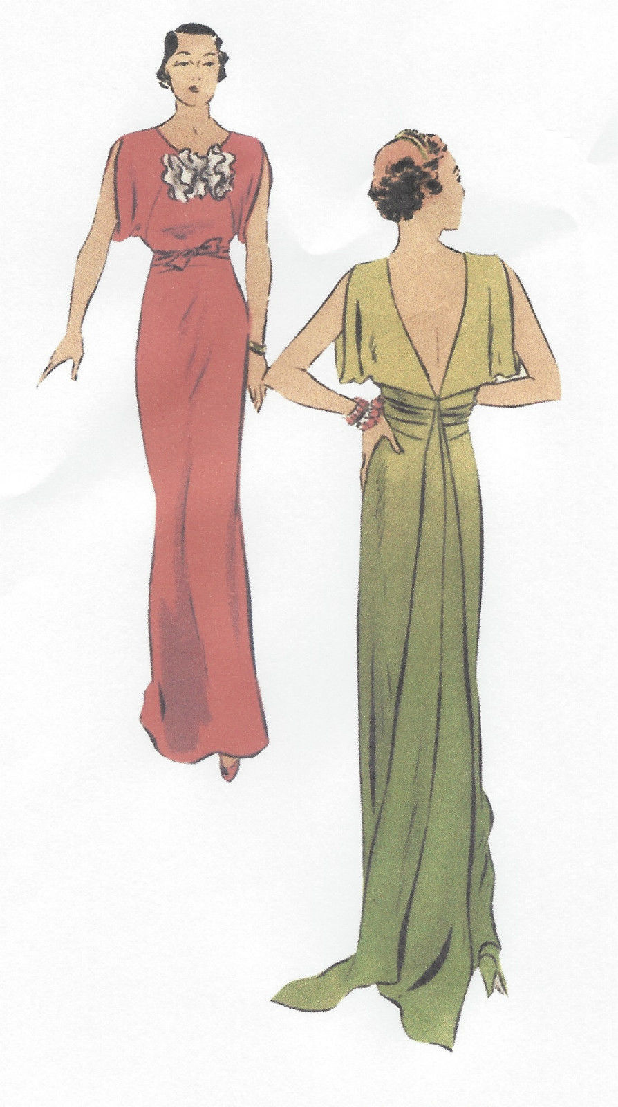 1930s 30s Evening Dress Gown Vintage Sewing Pattern PICK YOUR SIZE Bust 30  32 34 36 38 40 / 1930 - Etsy | Evening gown pattern, Vintage evening gowns, Evening  gowns
