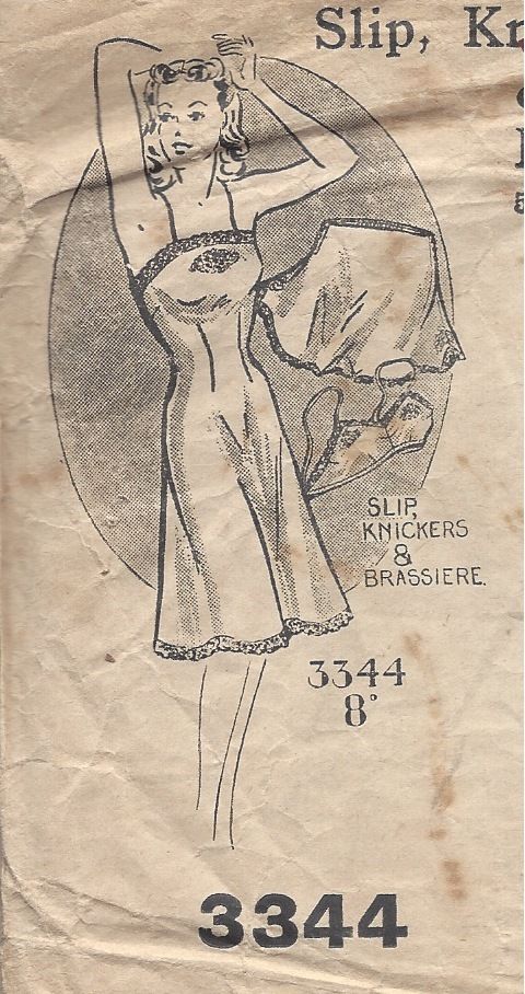 1940s Vintage Sewing Pattern SLIP-BRA-KNICKERS B36 (R635) - The