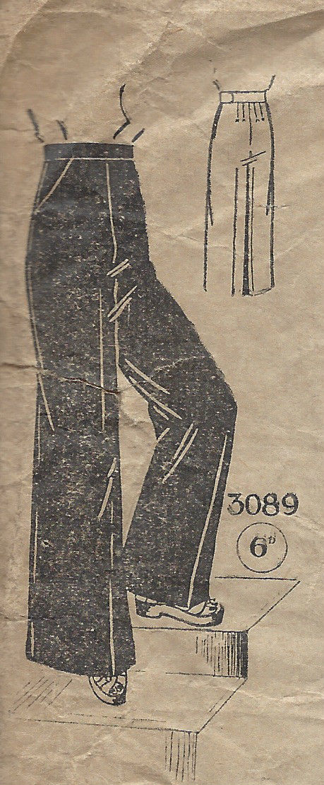 PDF - Women's 1940's Wide Leg Katharine Trousers - Waist 26