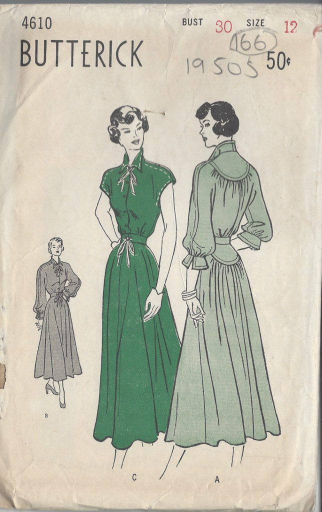 1950s Vintage Sewing Pattern B30" DRESS (166) - The Vintage Pattern Shop