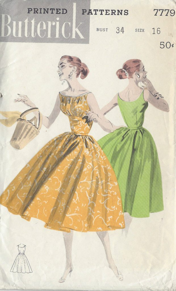 1950s Vintage Sewing Pattern B34" DRESS (1004) - The Vintage Pattern Shop