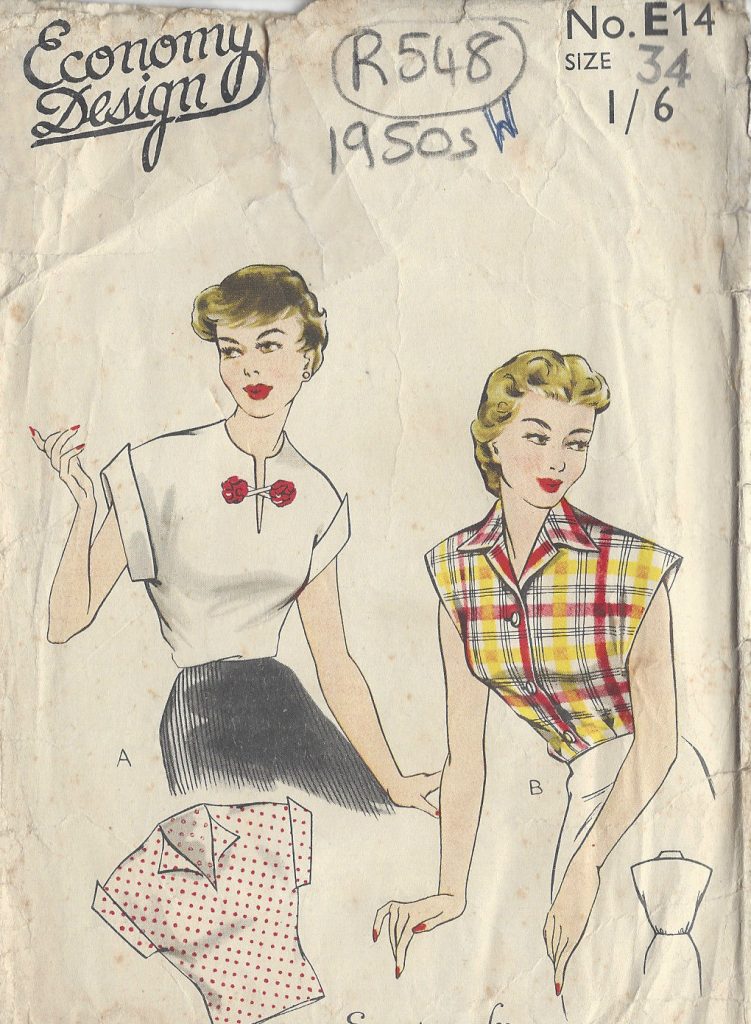 1950s Vintage Sewing Pattern BLOUSE B34