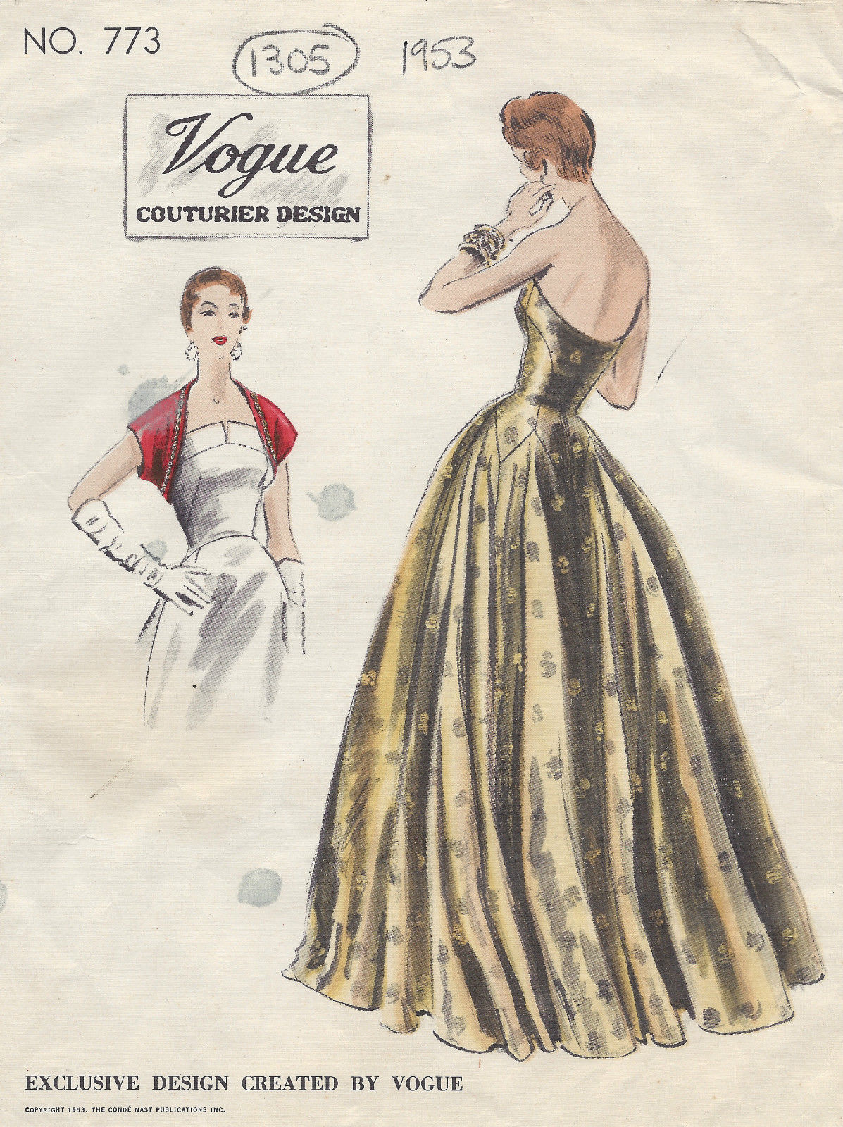 D-A-H Vintage Sewing Pattern 1950s Ladies' Sleeveless Evening Gown in Any  Size - PLUS Size Included -6420