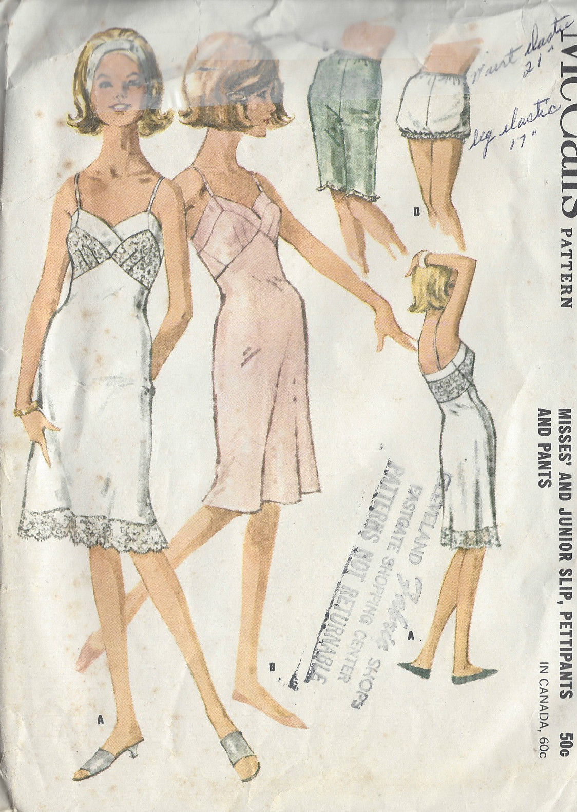 1962 Vintage Sewing Pattern B31 SLIP, PETTIPANTS & PANTS (R619) - The  Vintage Pattern Shop