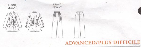 1998 Vintage VOGUE Sewing Pattern (BUST: 31 1/2 - 32 1/2 - 34 in) Jacket & Pants (2407) By Issey Miyake Vogue 2109 - Image 4