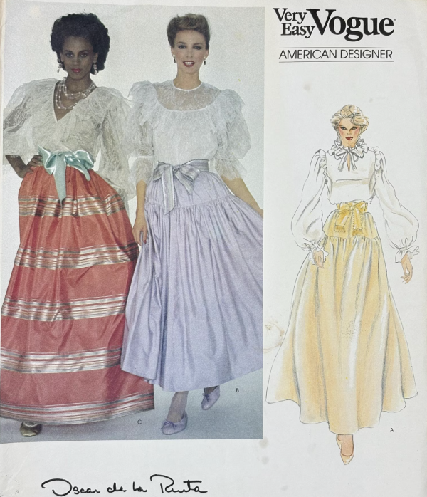 982 Vintage VOGUE Sewing Pattern B34" SKIRT (2412) By Oscar De La Renta Vogue 2806 - Image 4