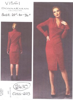 2013 Vintage VOGUE Sewing Pattern DRESS (Bust: 29”-to-34”) (2430) By Donna Karan V1361