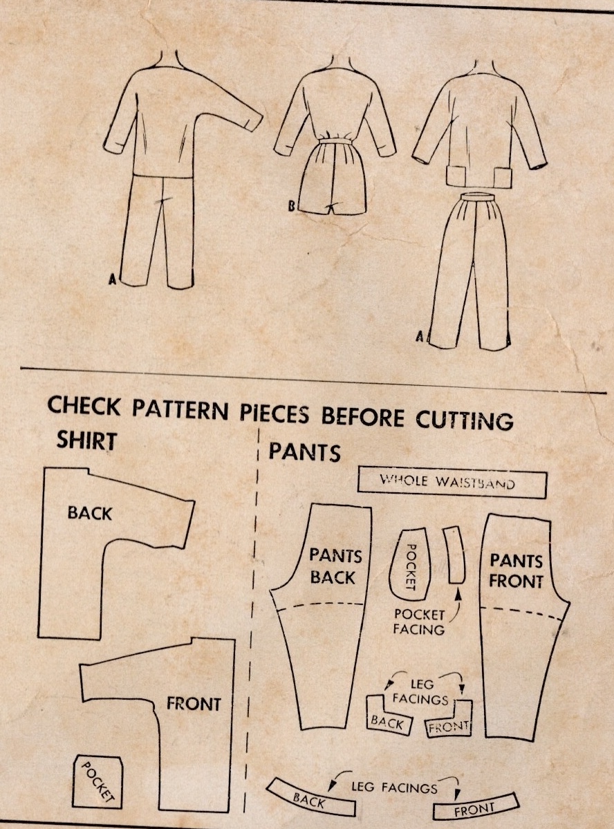 1954 Vintage Sewing Pattern (B34”) Shirt, Short & Pants (2468) McCall's 3065 - Image 3