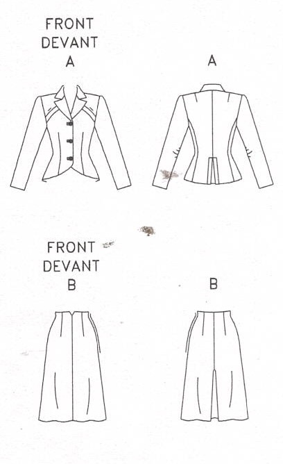 1944 Vintage VOGUE Sewing Pattern JACKET & SKIRT (Bust: 30 1/2”-31 1/2”-32 1/2”) (2512) Vogue V2885 - Image 3