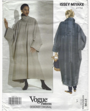 1991 Vintage VOGUE Sewing Pattern (Bust: 38” -to- 44”) Coat (2429) By Issey Miyake Vogue 2736