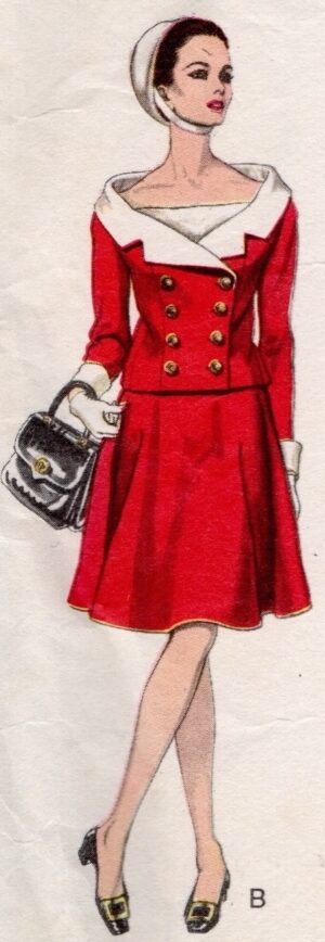 1966 Vintage VOGUE Sewing Pattern Two-Piece Dress  B34" (2536) Molyneux Vogue 1644
