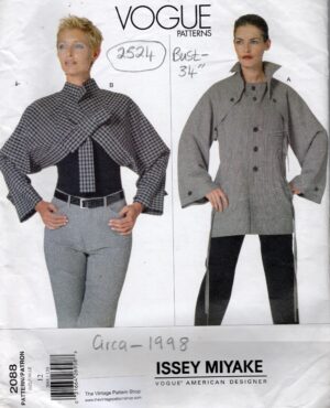 1998 Vintage VOGUE Sewing Pattern 34in Jacket (2524) By Issey Miyake Vogue 2088