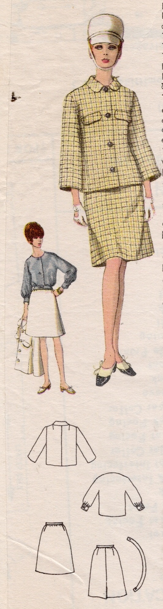 1966 Vintage VOGUE Sewing Pattern B38” SUIT - Jacket Skirt and Blouse (2538) By Gres Vogue 1653 - Image 3