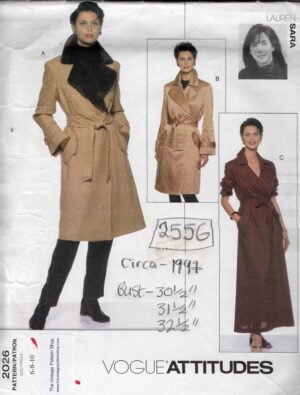 1997 Vintage VOGUE Sewing Pattern (B30.5-31.5-32.5 ins) DRESS & COAT (2556) Vogue 2026 Lauren Sara