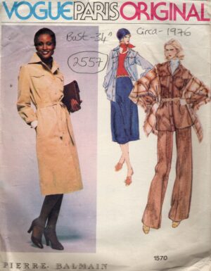 1976 Vintage VOGUE Sewing Pattern B34” Dress Top Pants skirt Blouse & Shawl (2557) Vogue 1570 Pierre Balmain