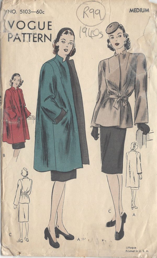 1940s Vintage VOGUE Sewing Pattern B34