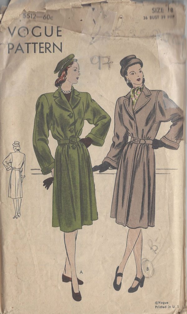 1940s-Vintage-VOGUE-Sewing-Pattern-B36-COAT-97-251173704260