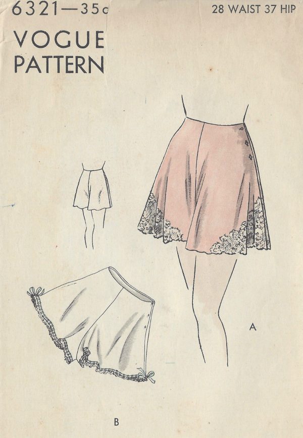 1940s-Vintage-VOGUE-Sewing-Pattern-W28-PANTIE-R937-251259304250
