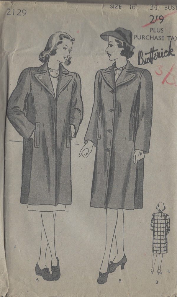 1942-Vintage-Sewing-Pattern-B34-COAT-R628-251166719100