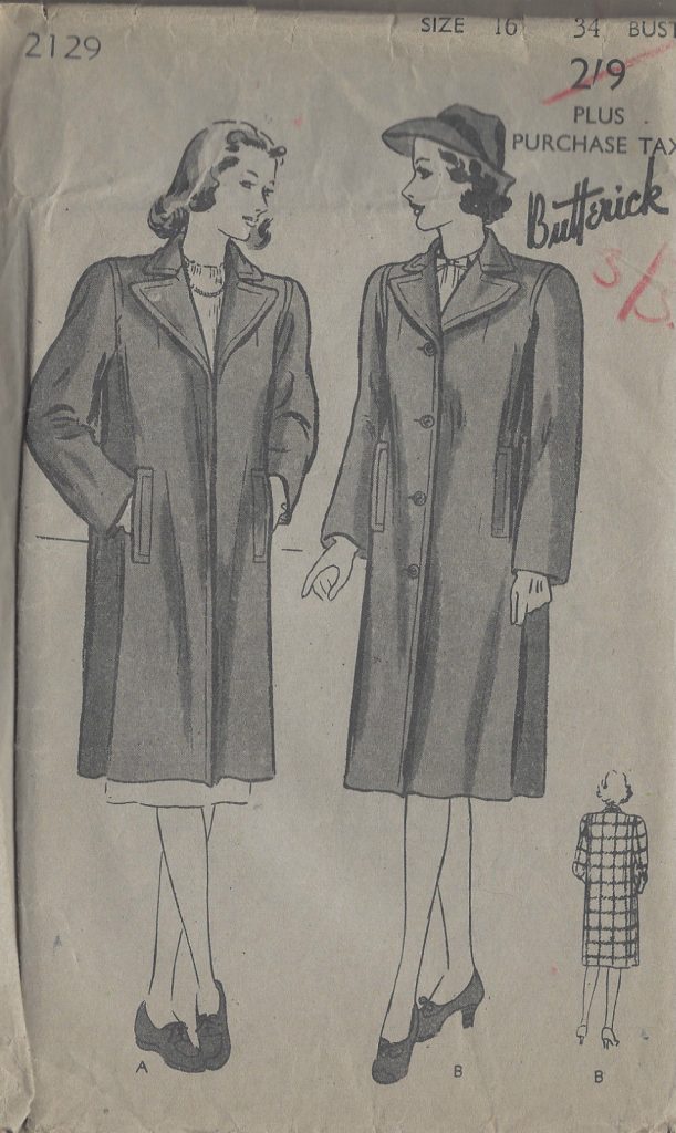 1940s Coat Pattern Available Online – The Vintage Pattern Shop