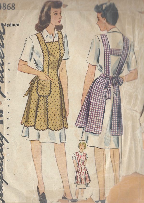 1943-Vintage-Sewing-Pattern-APRON-B36-38-MEDIUM-R26-251144896600