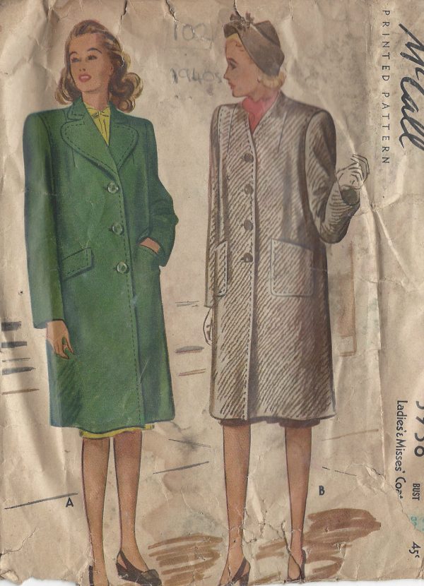 1945-Vintage-Sewing-Pattern-B32-COAT-102-251173699290