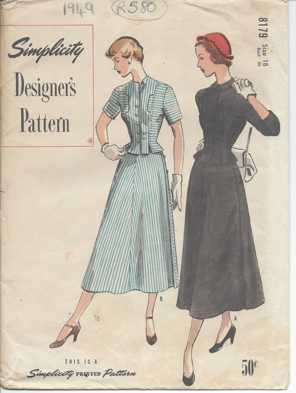 1949 Vintage Sewing Pattern B36