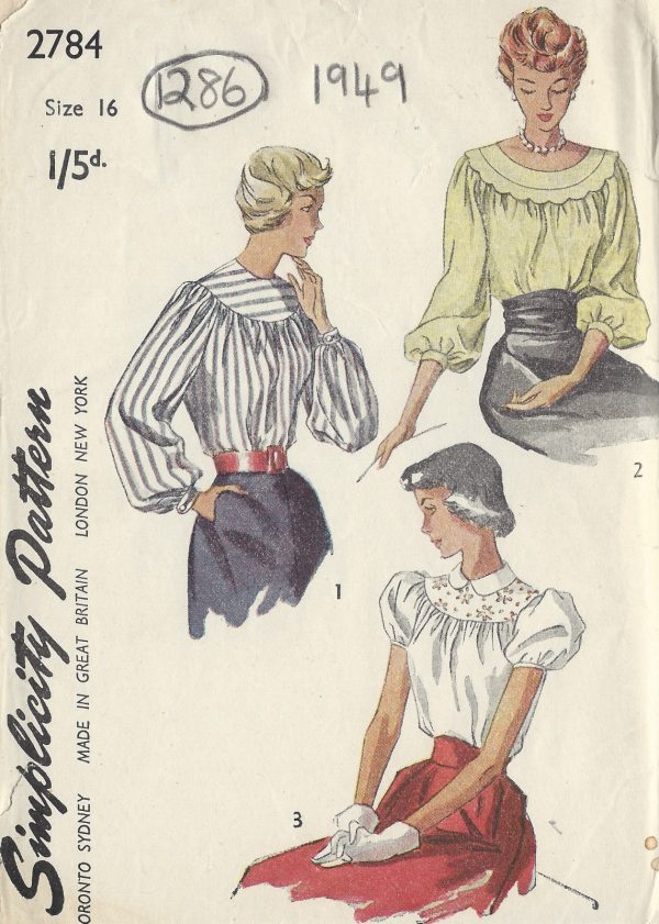 1949-Vintage-Sewing-Pattern-BLOUSE-B34-1286-251563946770