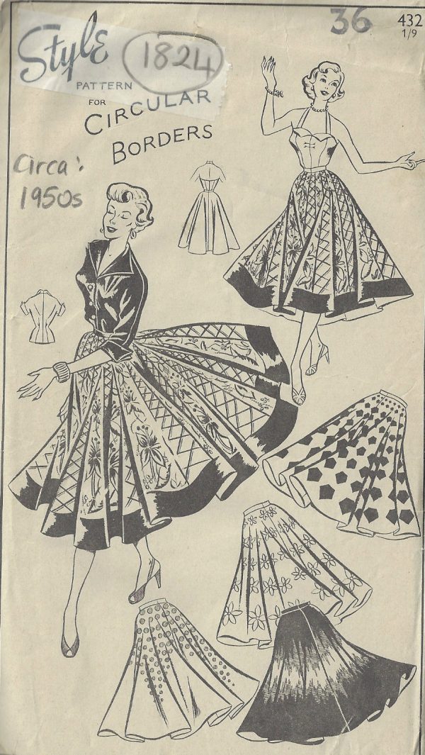 1950s-Vintage-Sewing-Pattern-B36-W30-CIRCULAR-SKIRT-SUNTOP-BLOUSE-1824-252882276070