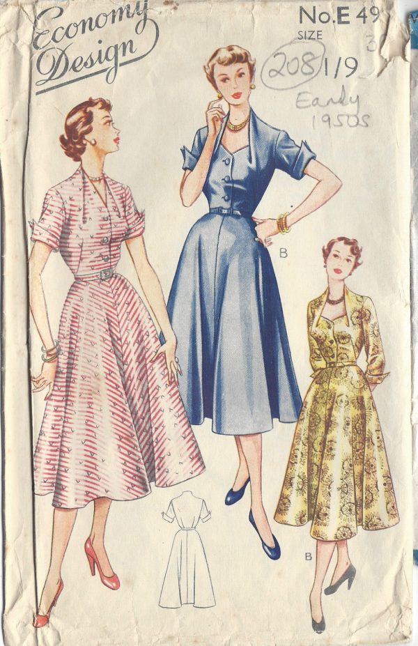 1950s-Vintage-Sewing-Pattern-DRESS-B36-208-251146679110