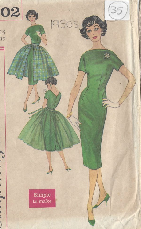 1950s-Vintage-Sewing-Pattern-DRESS-B36-35-251149346920