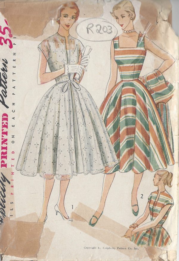 1952-Sewing-Pattern-B29-DRESS-REDINGOTE-R203-251164075190