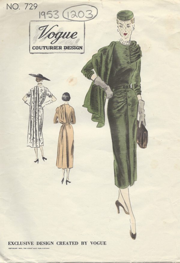 1953-Vintage-VOGUE-Sewing-Pattern-B30-DRESS-1203-252516435210