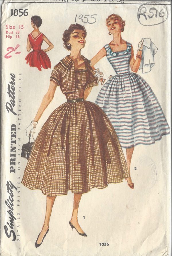 1955-Vintage-Sewing-Pattern-DRESS-JACKET-B33-R516-251142474360