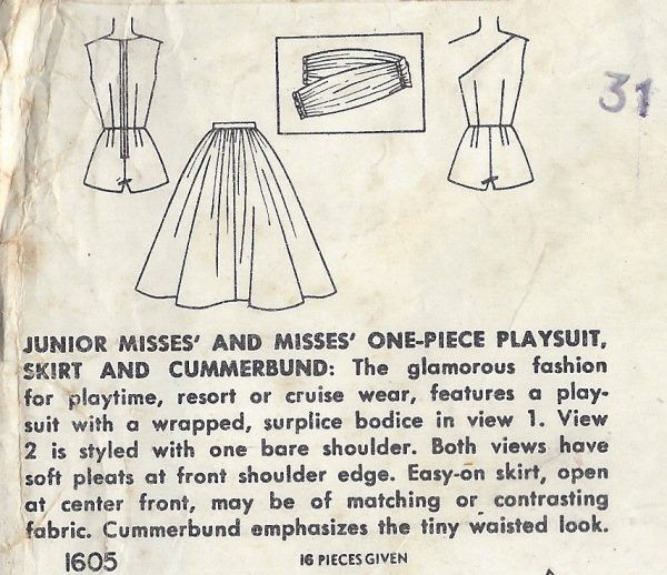 1956-Vintage-Sewing-Pattern-B34-SKIRT-CUMMERBUND-PLAYSUIT-RR68-261577100700-2