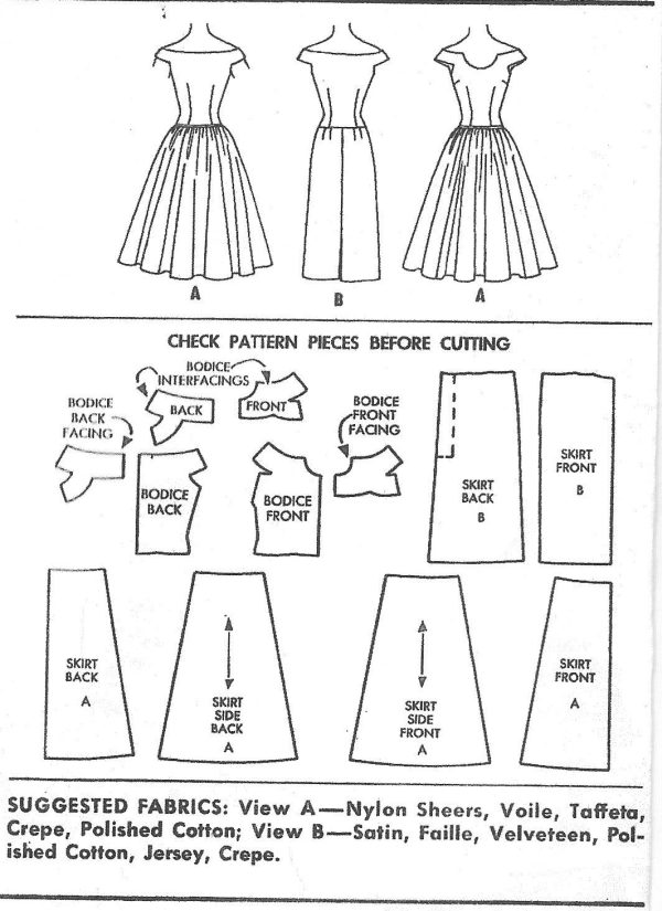 1956-Vintage-Sewing-Pattern-B36-DRESS-R962-261205127950-3