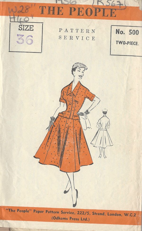 1956-Vintage-Sewing-Pattern-DRESS-B36-R567-251150218130