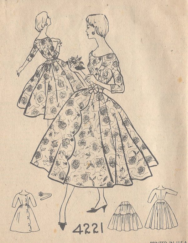 1957-Vintage-Sewing-Pattern-B34-DRESS-R238-by-GIVENCHY-251143239520-2