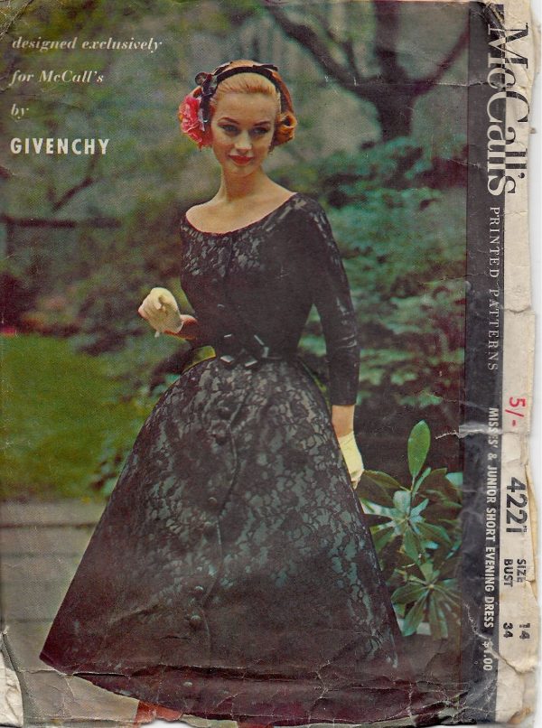 1957-Vintage-Sewing-Pattern-B34-DRESS-R238-by-GIVENCHY-251143239520-4