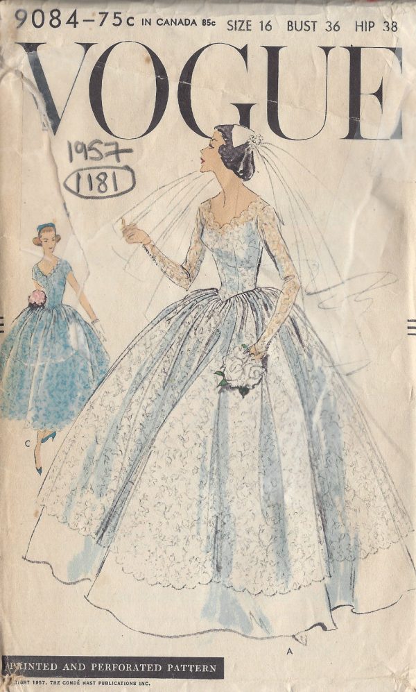 1957-Vintage-VOGUE-Sewing-Pattern-B36-BRIDAL-GOWN-BRIDESMAID-DRESS-1181-251499972760