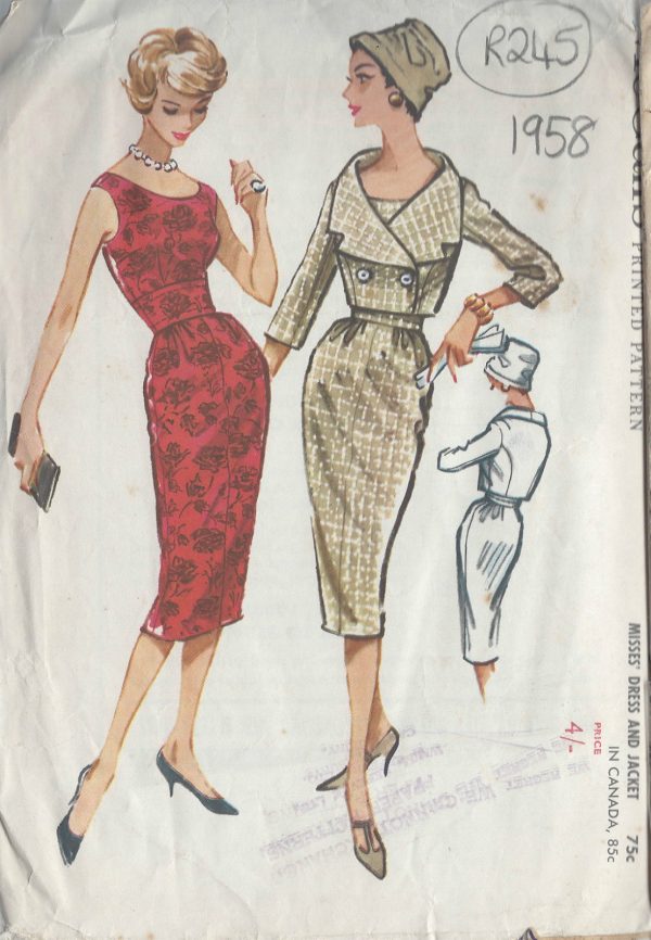 1958-Vintage-Sewing-Pattern-B36-DRESS-JACKET-R245-251161532270