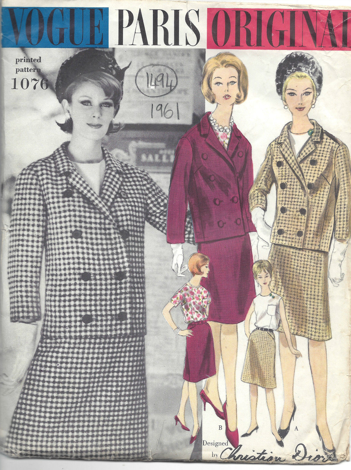 Part UNCUT Vintage Very Easy Very Vogue 7444 Winter Wool Tweed Corduroy Denim Skirts 3 Styles Sewing Pattern Petite Small UK 10